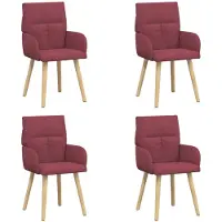 vidaXL - 4 chaises de salle à manger, tissu bordeaux, 60 x 56 x 96 cm