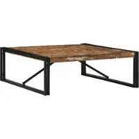 Prolenta Table basse exclusive, multicolore, 100x100x35 cm, en bois massif recyclé