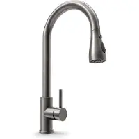 Sonni Robinet multifonction , dimensions 417 x 269 x 52 mm, couleur gris foncé, extractible, avec trois types de jets