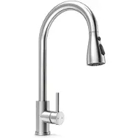 Sonni Robinet multifonction , dimensions 417 x 269 x 52 mm, finition gris brossé, extractible, trois types de jets