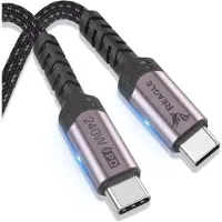 Reagle Câble USB C PD 240W 5A pour iPhone 15 16, MacBook Pro Air QC 4.0 1M