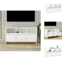 vidaXL Meuble TV blanc 102x37,5x52,5 cm Bois composite - Meuble TV