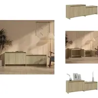vidaXL Meuble TV en bois imitation chêne Sonoma, 146,5 x 35 x 50 cm - Meuble TV