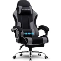 GTPLAYER Chaise de gaming , chaise de bureau, chaise ergonomique pour ordinateur, chaise de gaming avec support lombaire massant, repose-pieds et repose-tête