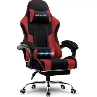 GTPLAYER Chaise de gaming , chaise de bureau, chaise ergonomique pour ordinateur, chaise de gaming avec support lombaire massant, repose-pieds et repose-tête