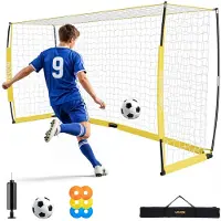 Vevor But de Football 3,6x1,8 m Cage de Foot avec Filet Base Métaillique