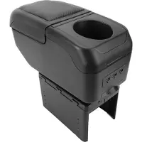 Gistuch Boîte universelle pour accoudoirs de voiture avec 6 prises de charge USB, organisateur de console d'accoudoir à double couche pour SUV, camion, noir