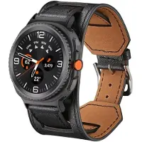 StarTech.com Bracelet en cuir - Samsung Galaxy Watch 8 Classic 46 mm - Confortable - Fermeture métallique - Noir