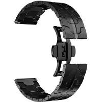 StarTech.com Bracelet pour montre connectée - Universel 20 mm - Acier inoxydable - Boucle déployante - Noir
