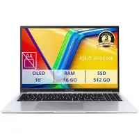 Asus Ordinateur portable VivoBook 16 OLED M1605 (sans système d'exploitation) – Processeur AMD Ryzen 5 150, 16 GB RAM, 512 GB SSD, 16,0“ OLED, Wi-Fi 6