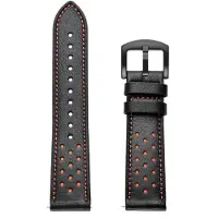 StarTech.com Bracelet en cuir - Bracelet pour montre connectée - Style vintage - Fermeture métallique - Noir