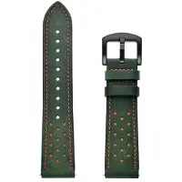 StarTech.com Bracelet pour montre connectée - Bracelet de remplacement - Cuir - Boucle à épingle - Vert armée - Compatible avec les montres connectées de 46 mm