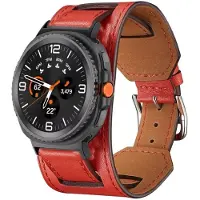 StarTech.com Bracelet en cuir - Galaxy Watch Ultra 2025 47 mm - Confortable - Fermeture métallique - Rouge