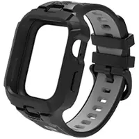 StarTech.com Housse de protection 2-en-1 et bracelet pour montre - Watch Fit 4 Pro - en silicone - protection contre les chocs - fermeture à boucle - noir et gris