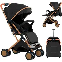 StarTech.com Poussette pour enfants et poussette pour animaux de compagnie - Poussette pliable avec moustiquaire - Pour les enfants de 1 à 2 ans - Jusqu'à 20 kg - Panier de rangement - 4 roues - Noir