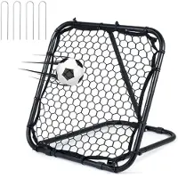 Costway , récepteur de frappe de football à 5 angles, filet de rebond, filet de rebond avec pieds et chevilles en forme de U, but de football pour adolescents et enfants, noir