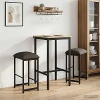Prolenta Maison Exclusive - Ensemble de 2 tabourets de bar, gris foncé, dimensions 40 x 32 x 64 cm, en matériau composite bois
