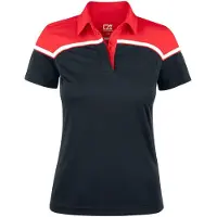 Cutter & Buck - Polo pour femmes "Seabeck", modèle ET129 (taille XL), couleur noir/rouge