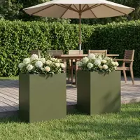 Prolenta Maison Exclusive - 2 jardinières pour plantes, couleur olive, 40 x 30 x 40 cm