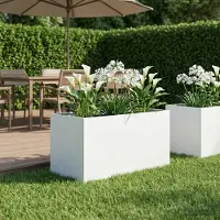 Prolenta Maison Exclusive - Jardinière blanche, 100 x 50 x 50 cm, en acier laminé à froid