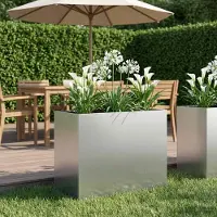 Prolenta Maison Exclusive - Jardinière argentée, 60 x 30 x 40 cm, en acier galvanisé