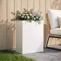 Prolenta Maison Exclusive - Pot de jardin blanc, 40 x 20 x 50 cm, en acier laminé à froid