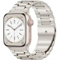 StarTech.com Bracelet pour montre connectée - Modèle pour montre connectée - Acier inoxydable - Boucle déployante - 42/44/45 mm - Starlight