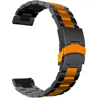 StarTech.com Bracelet pour montre connectée - Watch 2 Pro - Acier inoxydable - Boucle métallique - Compatible avec Solar Lite - Noir et orange