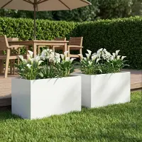 Prolenta Maison Exclusive - Lot de 2 pots de jardin, blanc, 50 x 40 x 40 cm