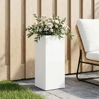 Prolenta Maison Exclusive - Pot de jardin blanc, 20 x 20 x 50 cm, en acier laminé à froid