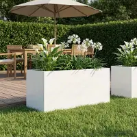 Prolenta Maison Exclusive - Jardinière blanche, 80 x 40 x 40 cm, en acier laminé à froid