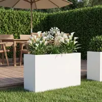 Prolenta Maison Exclusive - Jardinière blanche, 80 x 30 x 40 cm, en acier laminé à froid