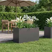 Prolenta Maison Exclusive - Jardinière noire, 80 x 50 x 50 cm, en acier laminé à froid
