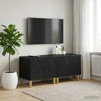 Prolenta Maison Exclusive - Meuble TV noir en bois composite