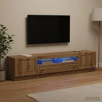 Prolenta Maison Exclusive - Meuble TV LED UTRECHT, 3 pièces, en bois stratifié imitation chêne massif