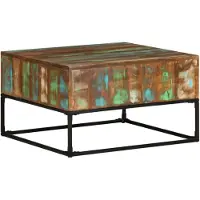 vidaXL Table basse 68x68x41 cm Vieux bois massif