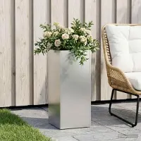 Prolenta Maison Exclusive - Pot de jardin argenté, 20 x 20 x 50 cm, en acier galvanisé