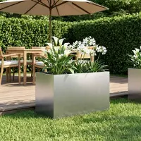 Prolenta Maison Exclusive - Jardinière en acier inoxydable argentée, dimensions 60 x 40 x 40 cm