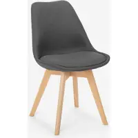 AHD Amazing Home Design Chaise design nordique en bois et tissu et coussin Cuisines Bars Restaurants Dolphin - Gris