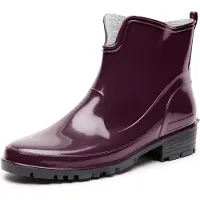 Ladeheid Bottes courtes en caoutchouc pour femmes LA-930 (bordeaux/noir, 37)