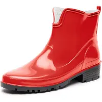 Ladeheid Bottes en caoutchouc courtes pour femmes LA-930 (rouge, 41)