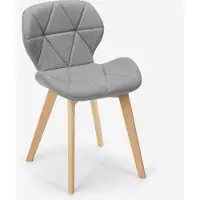 AHD Amazing Home Design Chaise design nordique pieds en bois tissu cuisine bar restaurant Whale - Gris