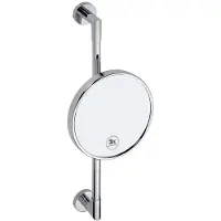 Bemeta Miroir cosmétique simple face, diamètre 200 mm, grossissement x3, sur tige chromée