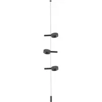 Zafferano Super O Lampe Suspendue Led Noire Rechargeable Et Dimmable 3 Modules Lumineux