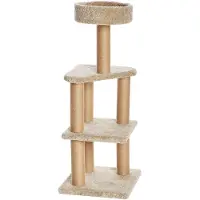 Amazon Basics Arbre à chat avec griffoirs pour l'intérieur, grand, 45 x 45 x 117 cm (L x l x H), Beige