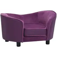 Syfax Canapé pour chien rouge bourgogne 69x49x40 cm peluche et similicuir