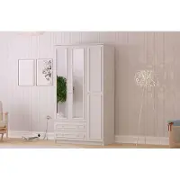 Skye Decor , modèle Rb-186-01, armoire, blanc mat, panneaux de particules, 105 x 210 x 52 cm
