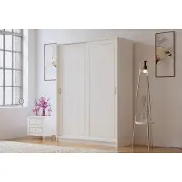 Skye Decor , modèle Rb-093, armoire, blanc mat, panneau de particules, 140 x 190 x 56 cm