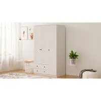Skye Decor , modèle Rb-062-01, armoire, blanc mat, panneaux de particules, 105 x 210 x 52 cm