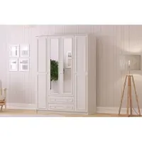 Skye Decor , modèle Rb-186-02, armoire, blanc mat, panneaux de particules, 140 x 182 x 52 cm